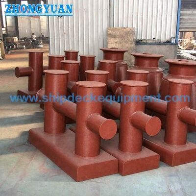 200 ̊300 mm Deck-Welded Double Cross Bitt Bollard. GB/T 554-2008 Tipo DH per ormeggiamento di navi.