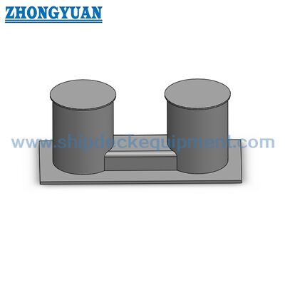Bollard in acciaio a doppio bicchiere con base stretta.