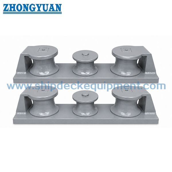 75×350 mm Marine Three-Roller Chock CB/T 38-1999 Tipo C con rulli in acciaio fuso